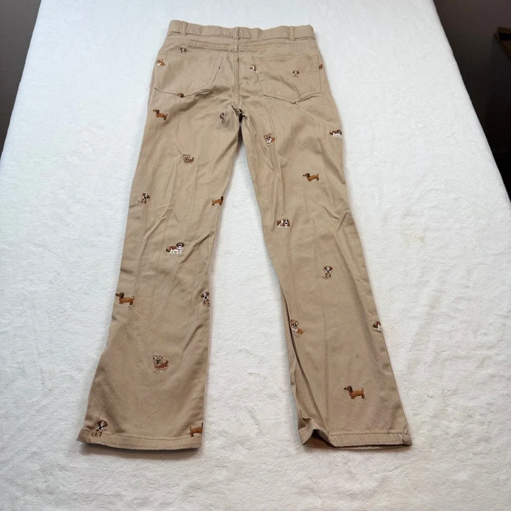 Gymboree Chino‎ Pants Girls Size 10 Tan Good Embroidered Dog Puppy Khaki Chinos